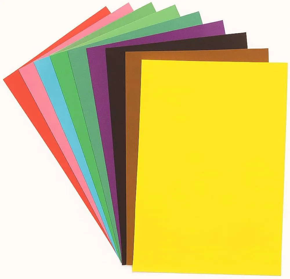 A4 Size Chart Paper (Pack of 20 Sheets) – Multicolor – Thick Sheets – Colorful – Craft Paper for Art, School Projects, Origami & Office Use – Color Chart Papers