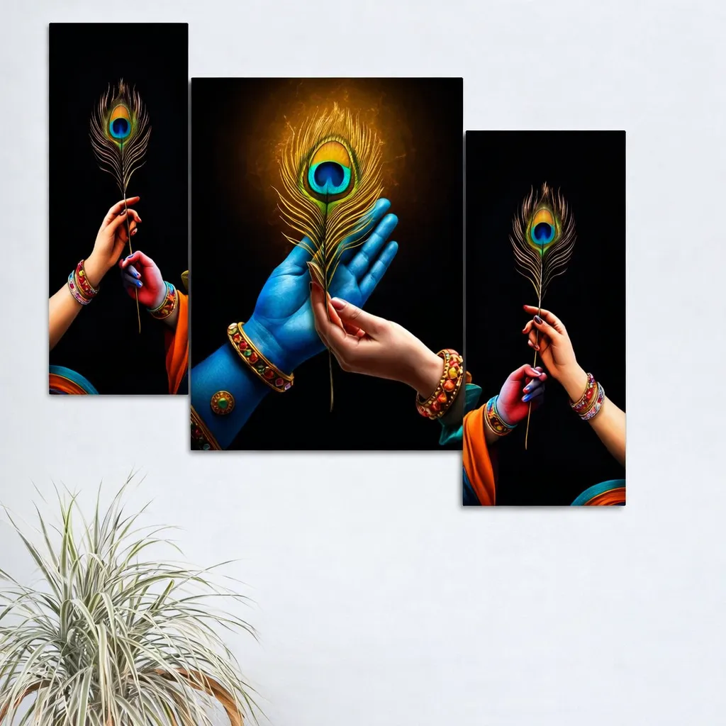 | Set of 3 Self-Adhesive Decorative Paintings (18 x 12 Inch) | Spiritual