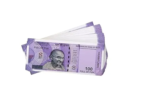 Educational Fake Currency Notes for Kids, 100 Pieces, Learning Toy Money