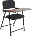 Folding Study Chair with Cushion and Adjustable Writing Pad for All Age for Work from Home, Study, Tutorial, College, School, Classroom, Home, Office, Educational Centre, Black